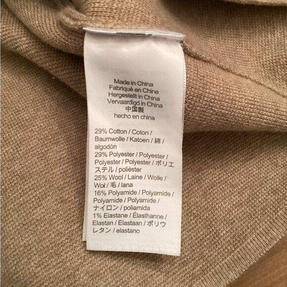 J. CREW SIZE MEDIUM TAN CAMILLE  SWEATER BLAZER WOOL AW687 - Picture 7 of 8